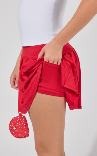 Pleated Skirt Set with Mini Purse