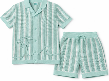 Boys Stripe Knitted Short Set