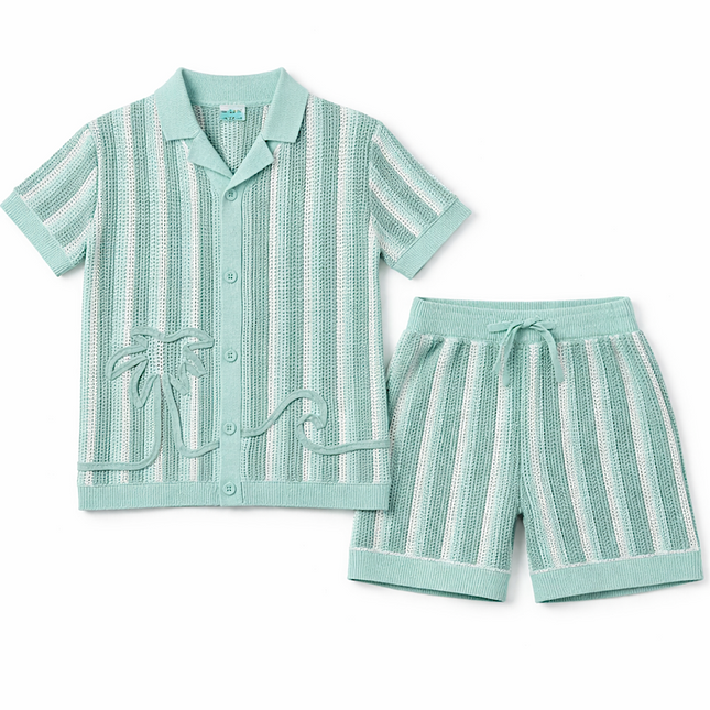Boys Stripe Knitted Short Set