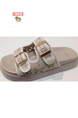Luxe Girls Slides Beige