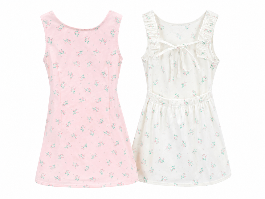 Tie Back Floral Dress