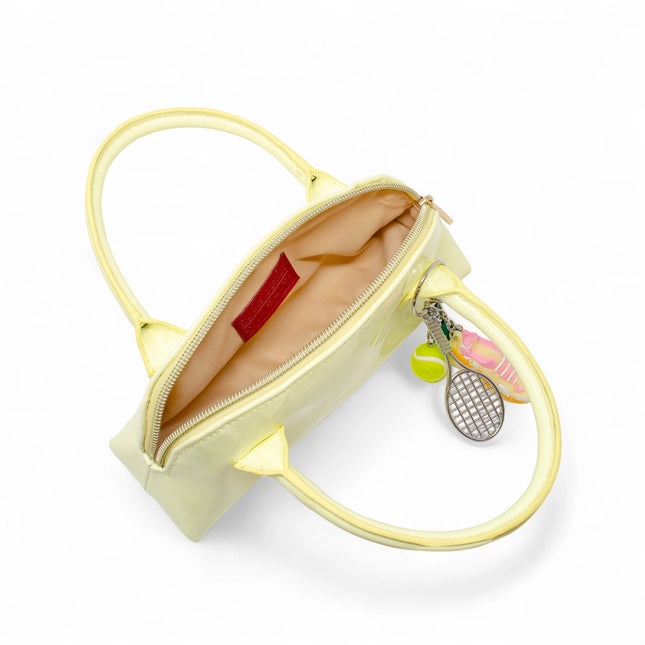 Yellow Sporty Charm Top Handle Bag