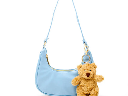 Blue Teddy Charm Shoulder Bag