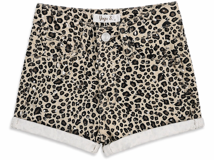 Leopard Denim Shorts