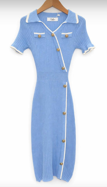 Button Up Dress Blue
