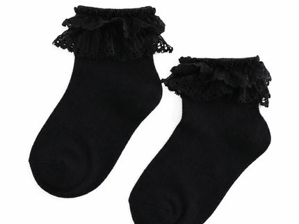 Lace Bobby Socks - Black