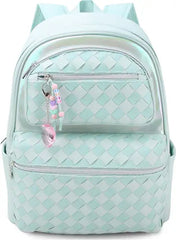 Woven Large School Backpack with Charm