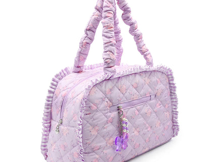 Quilted Floral Printed Medium Duffle Bag