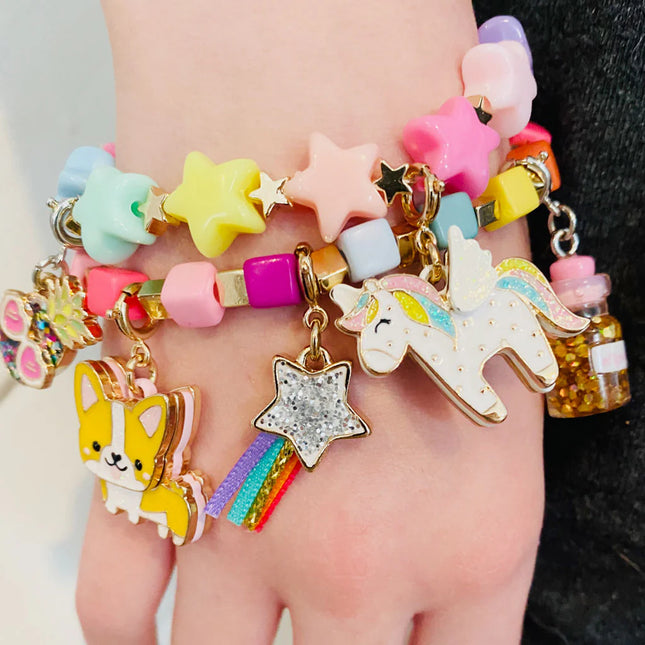Gold Pastel Star Stretch Bead Bracelets