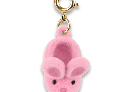 Gold Furry Bunny Slipper Charm