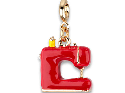 Gold Rebel Girls Sewing Machine Charm