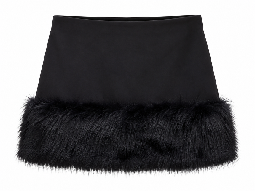 Faux Fur Mini Skirt