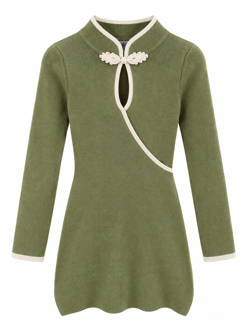 Ribbed Green Dress