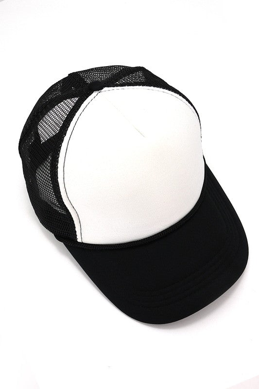 Trucker Hat | Big Kids/Adults Black & Whte