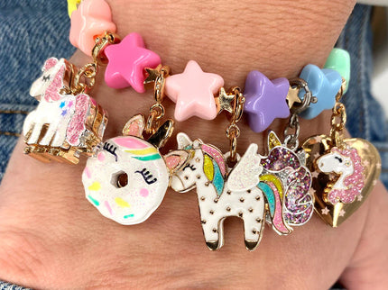 Gold Pastel Star Stretch Bead Bracelets