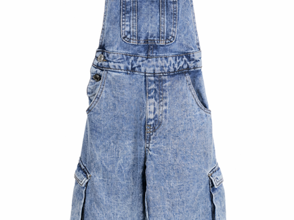 Denim Cargo Overalls