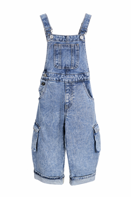 Denim Cargo Overalls