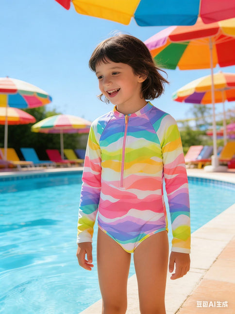 Rainbow Long Sleeve Swimsuit