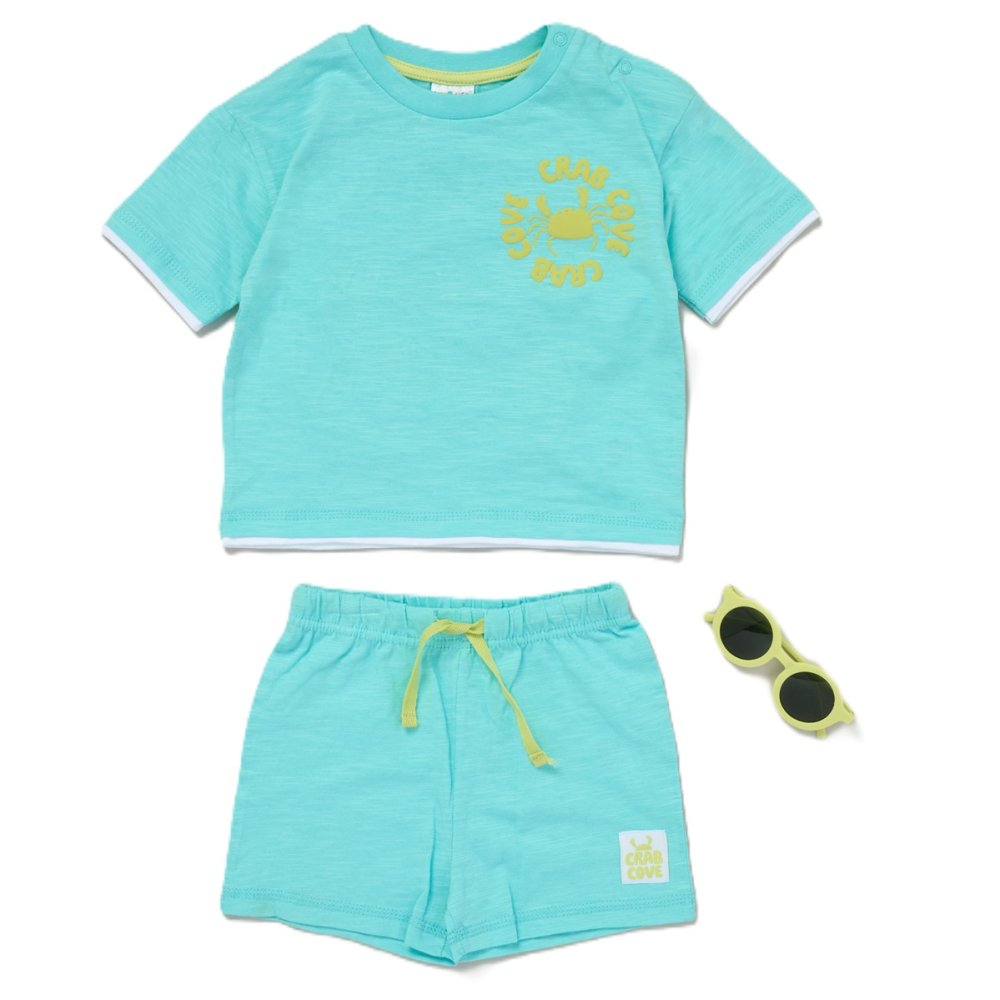 Crab Cove Tee & Shorts Set (with Sunglasses)