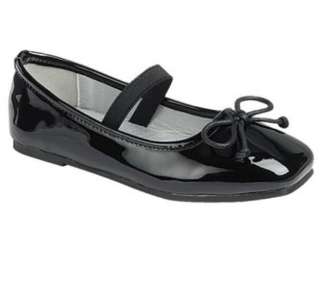 Classic Charm Black Patent Ballet Flats