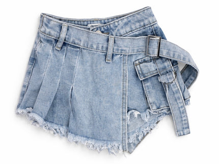 Girl Pleated Denim Skort