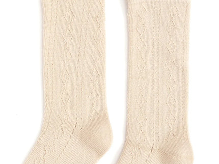 Vanilla Fancy Lace Top Knee High Socks