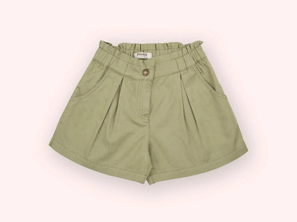 Pleated Green Shorts