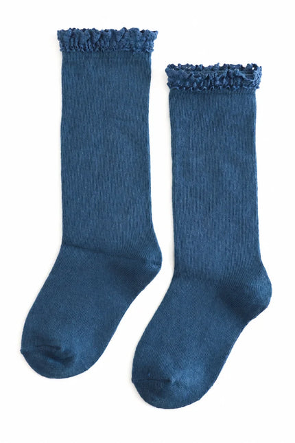 Blue Jay Lace Top Knee High Socks
