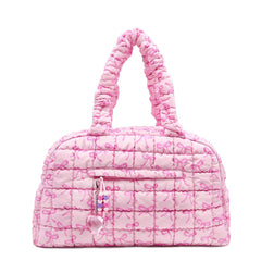 Quilted Scrunchies Bow Printed Medium Duffle Bag