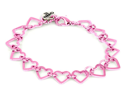 Pink Heart Chain Bracelet