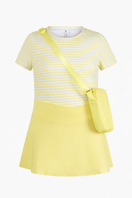 Girls Stripe Crossover Skort Set w/ Bag