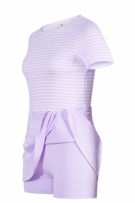 Girls Stripe Crossover Skort Set w/ Bag