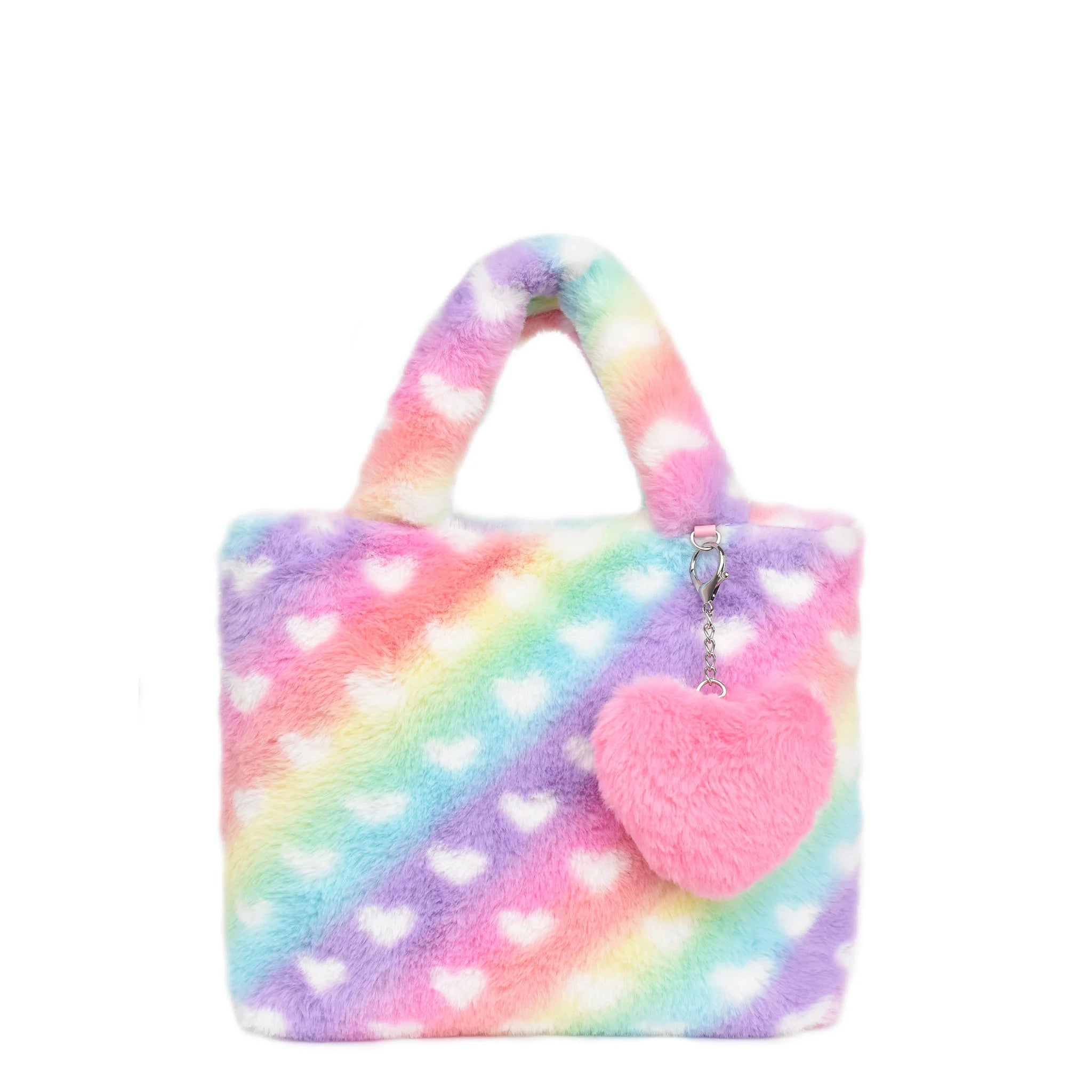 Ombre Hearts Plush Mini Tote Bag