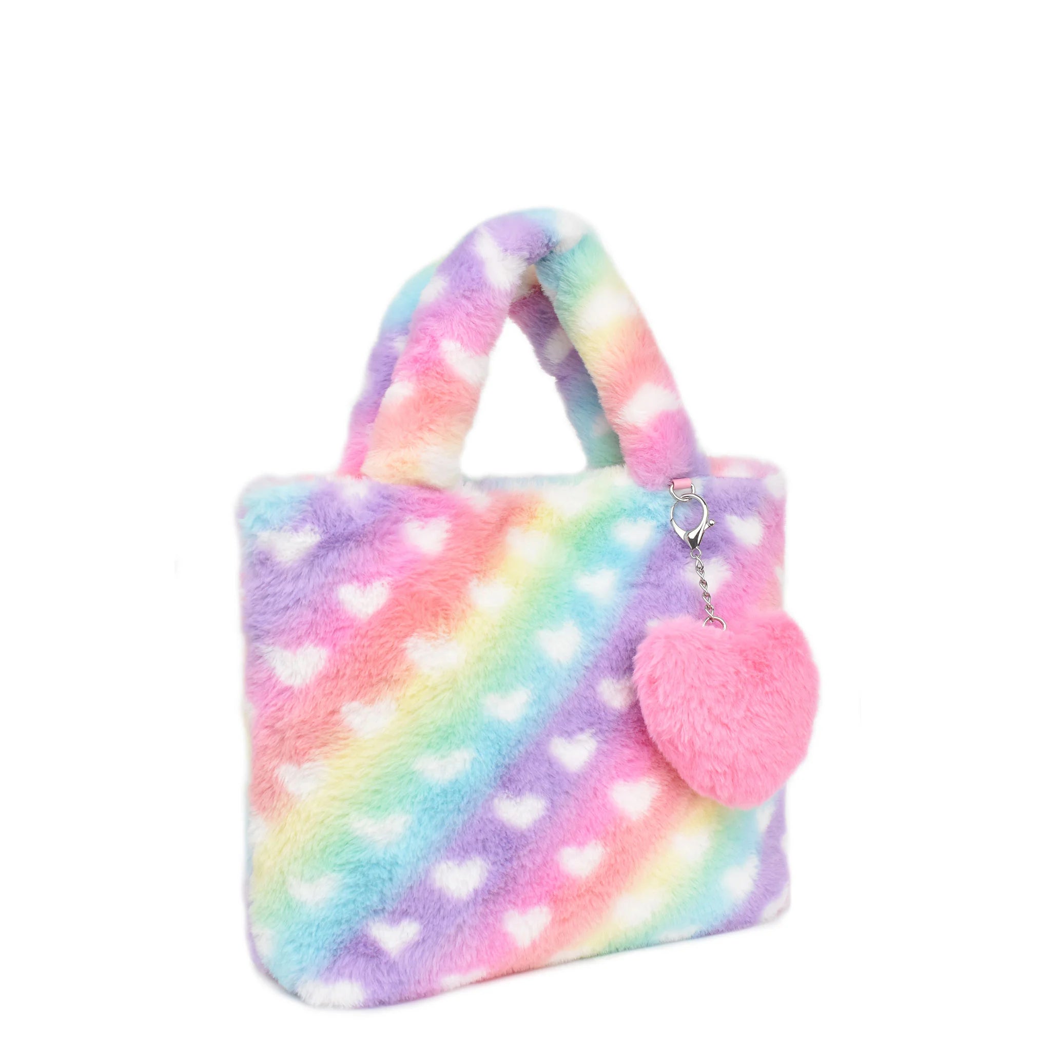 Ombre Hearts Plush Mini Tote Bag