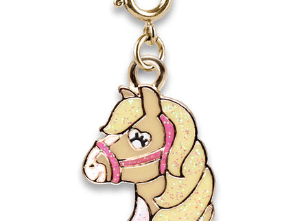 Gold Glitter Horse Charm