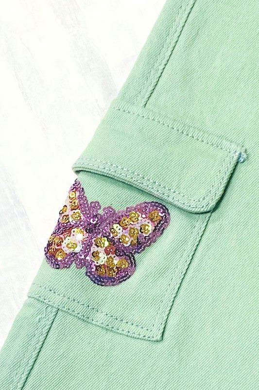 Butterfly Bloom Stretch Denim Pants