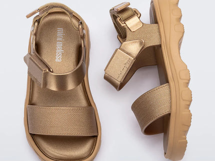 Mini Melissa Kick Off Gold Sandals