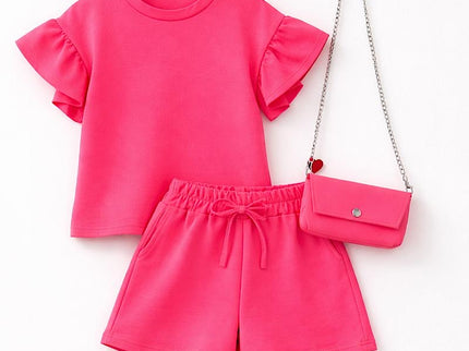 Pink Sleeve Short Set