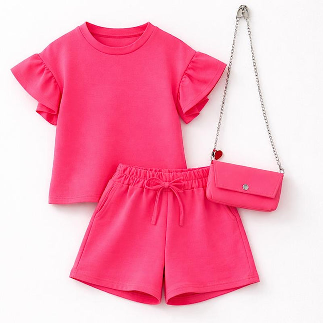 Pink Sleeve Short Set
