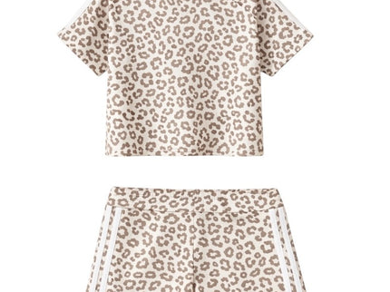 Girls Leopard Shorts Set
