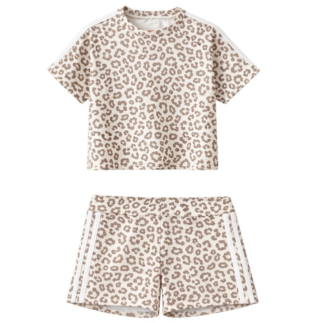 Girls Leopard Shorts Set