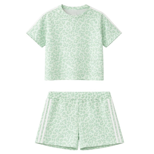 Girls Leopard Shorts Set