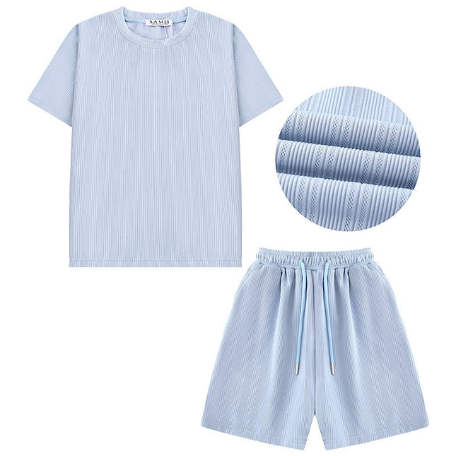 Boys Ribbed Detailed Shorts Set