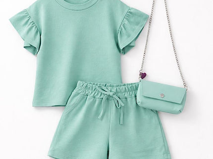 Ruffle Sleeve Short Set