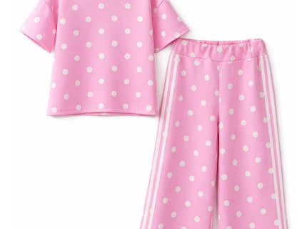 Pink Polka Dot Wide Leg Set