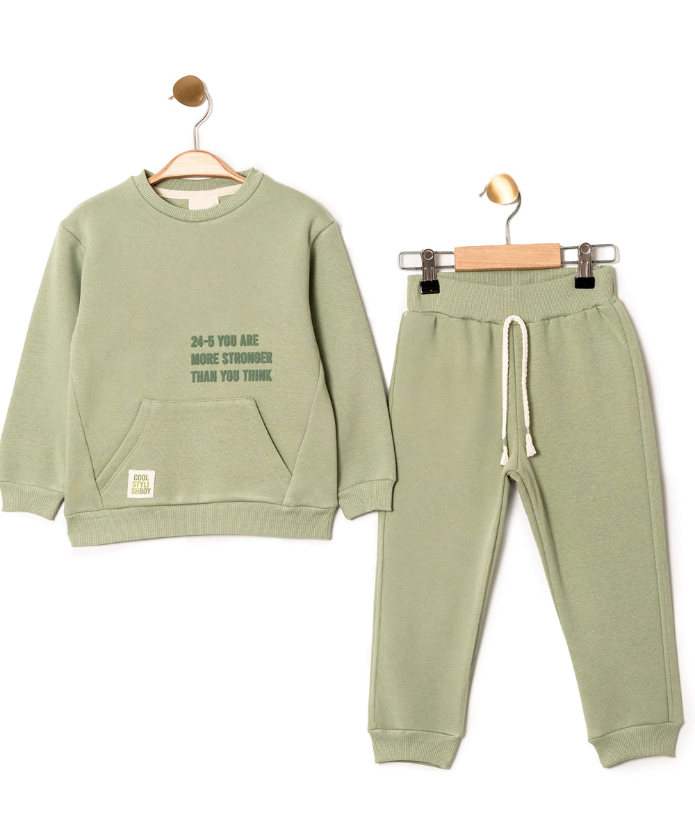 Boys Basic Tracksuit  - Green