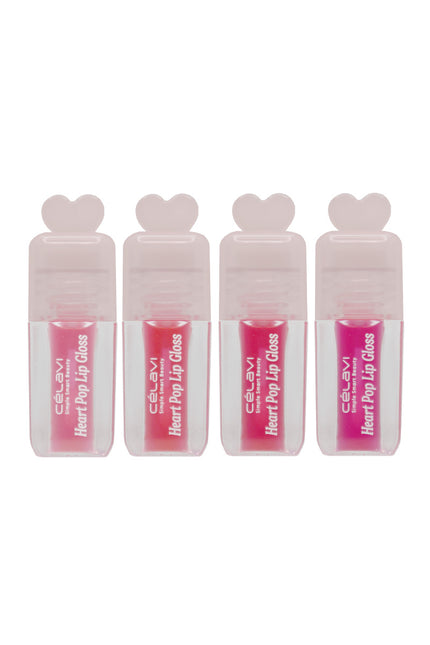 4 pc Heart Pop Lip Gloss Set