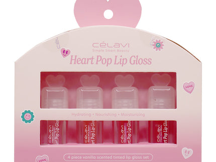 4 pc Heart Pop Lip Gloss Set