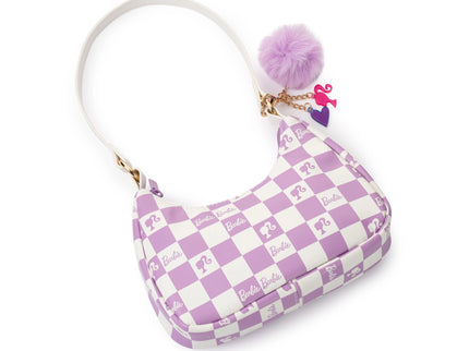 Barbie™ Purple Checkered Kids Hobo Handbag