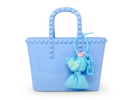 Blue Tiny Jelly Stud Tote w/ Bow Charm